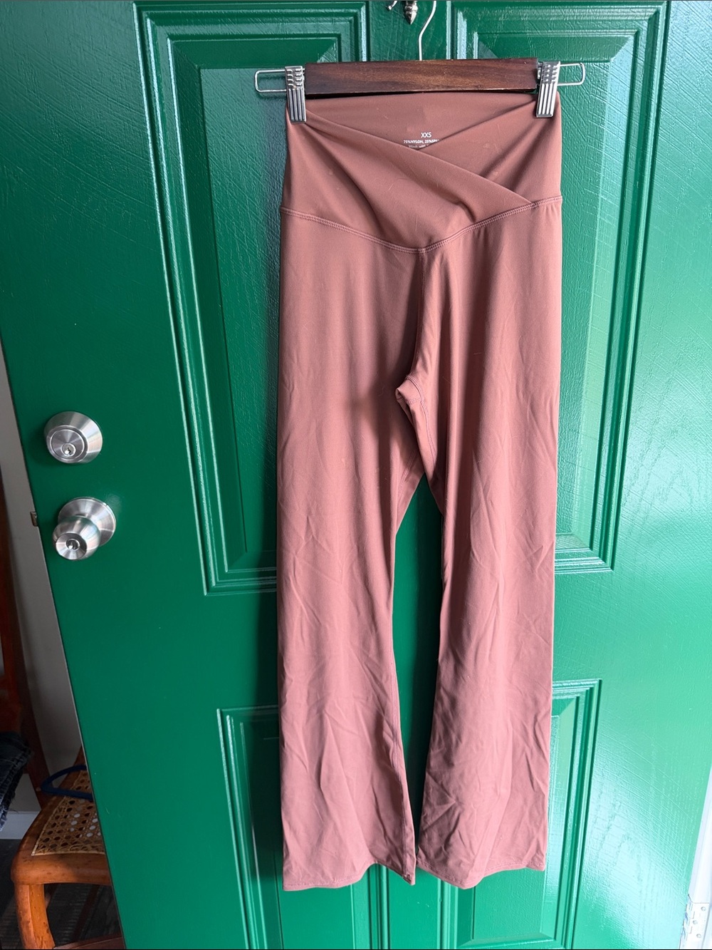 High-Waisted Dusty Rose Flared Yoga Pants